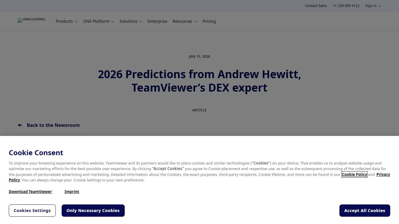 2026 Predictions from Andrew Hewitt, TeamViewer’s DEX expert TeamViewer