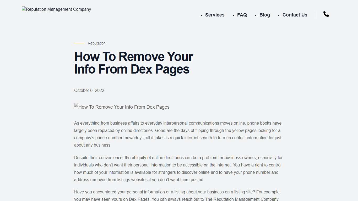 How To Remove Your Info From Dex Pages